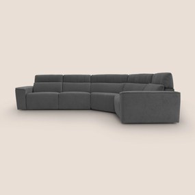 Clark Divano modulare angolare REVERSIBILE con opzione relax elettrico in tessuto smacchiabile impermeabile T17