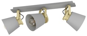 Spot Contemporaneo Twicken In Acciaio Grigio 3 Luci E27 40W Ip20