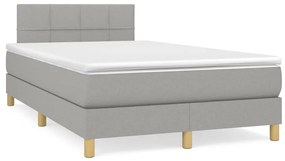 Giroletto A Molle Con Materasso Grigio Chiaro 120x190cm Tessuto /