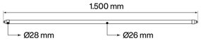 Tubo LED 150cm 24W Starter Incluso 180LM/W - ALTA LUMINOSITÀ Colore Bianco Freddo 6.000K