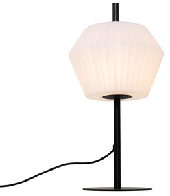 Lampada da tavolo da esterno moderna nera con paralume bianco IP44 - Robbert