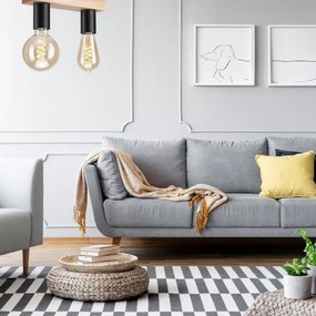 Lampadario a plafone VITO OAK 2xE27/60W/230V quercia