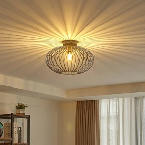 Plafoniera soffitto Rosalea Lindby, dimmerabile, Nero, Soggiorno / Sala da pranzo, Metallo, Moderno, Plafoniera