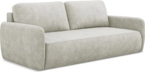 Divano color crema allungabile/con contenitore con rivestimento in ciniglia 218 cm Lilo – Makamii