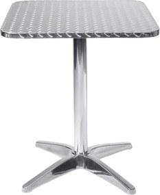 JAMESON - tavolo quadrato a colonna in acciaio e alluminio waterproof