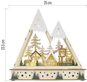 LED Decorazione natalizia LED/0,6W/2xAA paesaggio natalizio