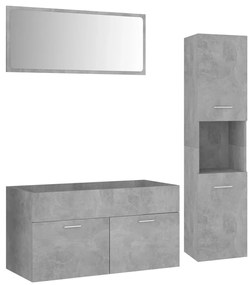 Set mobili da bagno grigio cemento in truciolato