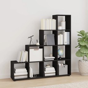 Libreria a scala nera 142 cm in legno multistrato