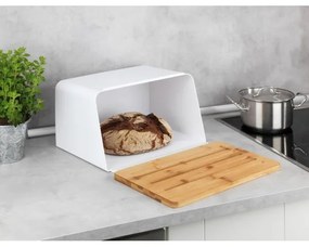 WENKO 54099100 - Portapane KUBO 35x26,5 cm bianco/marrone