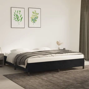 Giroletto Senza Materasso Nero 200x200 Cm İn Velluto /