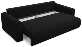 Divano nero allungabile/con contenitore con rivestimento in velluto 238 cm Kapua – Makamii