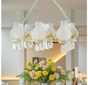 Brilagi - Lampadario a catena QUEEN 6xE14/40W/230V faggio/crema