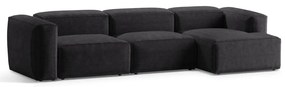 Divano angolare grigio scuro (con penisola a destra/con chaise lounge) con rivestimento in velluto a coste Bergamo – Cosmopolitan Design