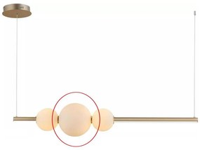 Azzardo - Vetro di ricambio per lampadario SANDRA bianco - grande diametro 22 cm