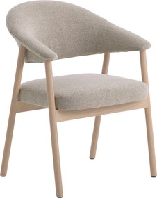 Sedia imbottita GARDA Beige Mélange (tessuto Lake 120) / rovere sbiancato oliato