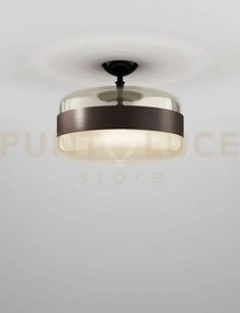Futura soffitto g ambra ottone montatura nero opaco 1 luce attacco e27