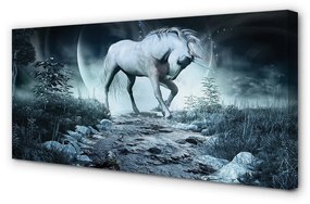 Quadro su tela Forest Unicorn Moon 100x50 cm