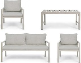Salotto da esterno in alluminio 4 posti Avorio Bizzotto Lorillard New