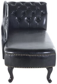 Chaise longue vintage destra in pelle sintetica nera NIMES Beliani