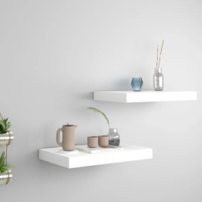 Scaffali A Parete 2 Pz Bianchi 40x23x3,8 Cm İn Mdf /