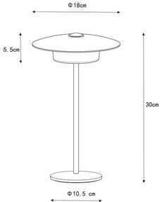 Globo 21024G-LED Lampada da tavolo ricaricabile KYLER LED/3W/3,7V 1800/2700/3000K grigio