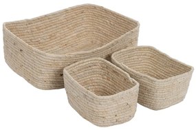 Set di 3 cestini 35x25x12 cm - Ixia