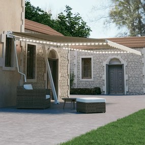Tenda Automatica Con Sensore Vento E Led 450x300 Cm Crema /