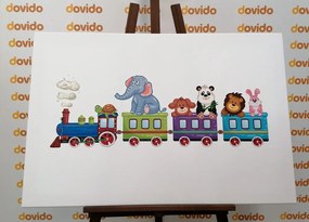 Stampa su tela – Trenino con animali