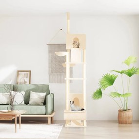 Albero Per Gatti Da Pavimento A Soffitto Crema 277-303 Cm /