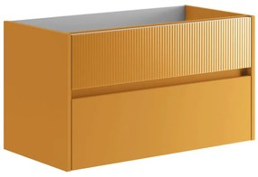 Mobile da bagno sotto lavabo Niwa beige laccato opaco L 89.5 x H 50 x P 45.5 cm 2 cassetti, lavabo non incluso
