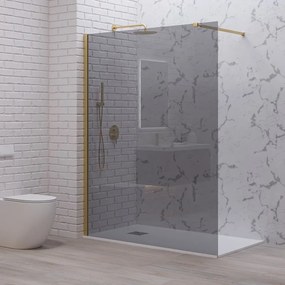 Doccia walk in 120 cm vetro fumè e profilo oro spazzolato | KW-100GF - KAMALU