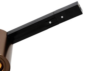 Sistema a binario monofase con 5 faretti bronzo scuro e nero - Rondoo Up