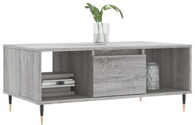 Tavolino salotto grigio sonoma 90x50x36,5 cm legno multistrato