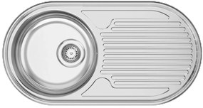 Lavello tondo semincasso 1 vasca in inox argento RODI Semi Dueto L 44.4 x L 84.7 x P 14.5 cm