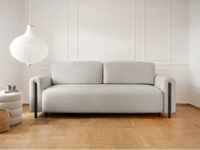 Divano greige allungabile/con contenitore e rivestimento in bouclé 244 cm Arcadova – ELTAP