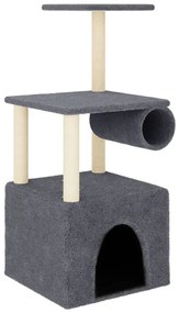 Albero per gatti con tiragraffi in sisal grigio scuro 109,5 cm