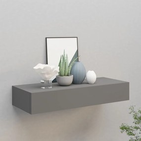 Scaffale Con Cassetti Da Parete Grigio 60x23,5x10 Cm İn Mdf /