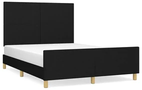 Giroletto con testiera nero 140x200 cm in tessuto