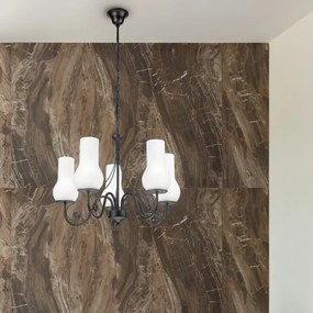 Brilagi - LED Lampadario a sospensione con catena COTTAGE 5xE14/40W/230V nero/bianco