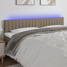 Testiera A Led Tortora 200x5x78/88 Cm İn Tessuto /