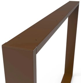 Gamba per mobili rettangolare STEELMI Tube in acciaio marrone lucido L 98 x P 8 x H 71 cm
