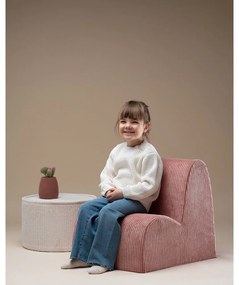 Poltrona per bambini rosa con rivestimento in velluto a coste Cloud – Wigiwama