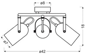 Luce Spot GRAY 3xE14/40W/230V