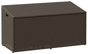 Baule Da Giardino Marrone 110x50x58 Cm İn Polyrattan /