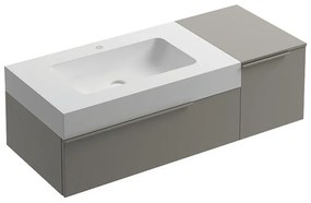 Mobile sottolavabo e lavabo Gravel per vasca a sinistra ghiaia L 120 x H 36 x P 51 cm
