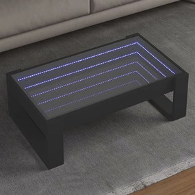 Tavolino Da Salotto Con Led Infinity Nero 90x53x30 Cm /