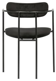 Sedia da pranzo in velluto nero Ivy - WOOOD