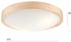 Plafoniera NATURAL SLIM 2xE27/60W/230V Ø 37 cm pino