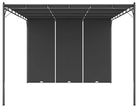 Gazebo da Giardino con Tenda Laterale 4x3x2,25 m Antracite