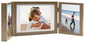 Cornici Portafoto A Libro Marrone Chiaro 28x18 Cm+2x(13x18 Cm) /